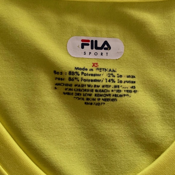 Fila Tops - BOGO With Any Purchase Fila yellow workout T-shirt